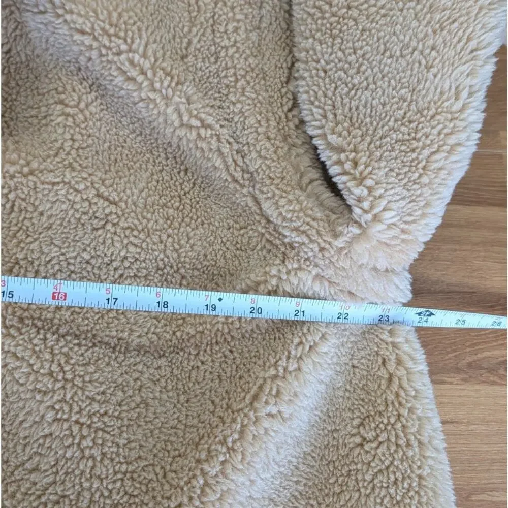 Alo Fur Oversized Sherpa Teddy Trench Coat Womens 2XS Camel Plush Sherpa Long